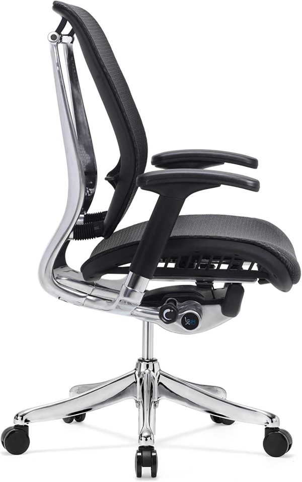 GM Seating Enklave Executive Hi Swivel Office Chair with Headrest (Black & Chrome no Headrest) - Image 3