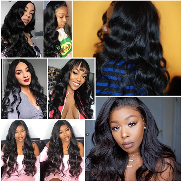 MDL Hair 28 inch 4x4 Lace Front Body Wave Human Hair Wigs Brazilian Virgin Hair 4x4 Lace Closure Wig 130% Density Pre Plucked Hairline Human Hair Lace Front Wigs With Baby Hair - Image 8