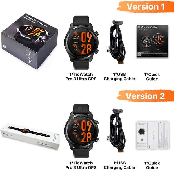 Ticwatch Pro 3 Ultra GPS Smartwatch Qualcomm SDW4100 and Mobvoi Dual Processor System Wear OS Smart Watch for Men Blood Oxygen Fatigue Assessment 3-45 Days Battery NFC Mic Speaker - Image 4