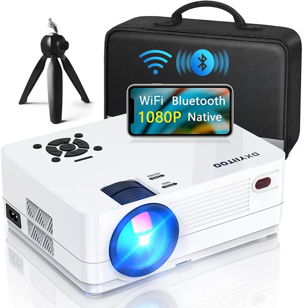 Native 1080P Projector with WiFi and Two-Way Bluetooth, Full HD Movie Projector for Outdoor Movies, 300" Display Projector 4k Home Theater, Compatible with iOS/Android/PC/XBox/PS4/TV Stick/HDMI/USB