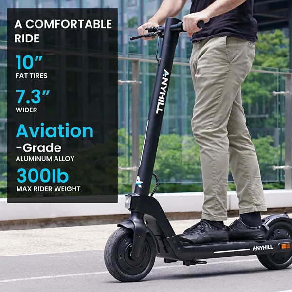 ANYHILL Electric Scooter for Adults, E Scooter with Detachable Battery, 24-28Miles & 19 MPH, 750W Motor Sport Scooter,10'' Pneumatic Tires Commuting Electric Scooter with Regenerative Braking System. - Image 3