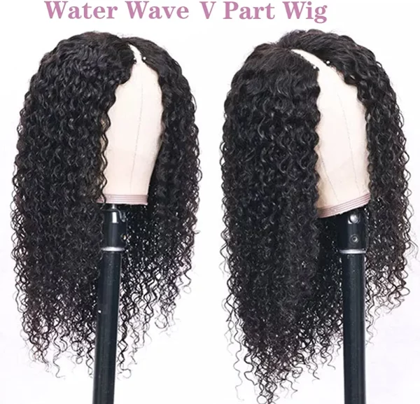 ISEE Hair 22 Inch Water Wave V Part Wig Human Hair No Leave Out Brazilian Glueless Curly Wave Upgrade U Part V Part Wigs for Black Women Human Hair 180% Density Natural Color - Image 7