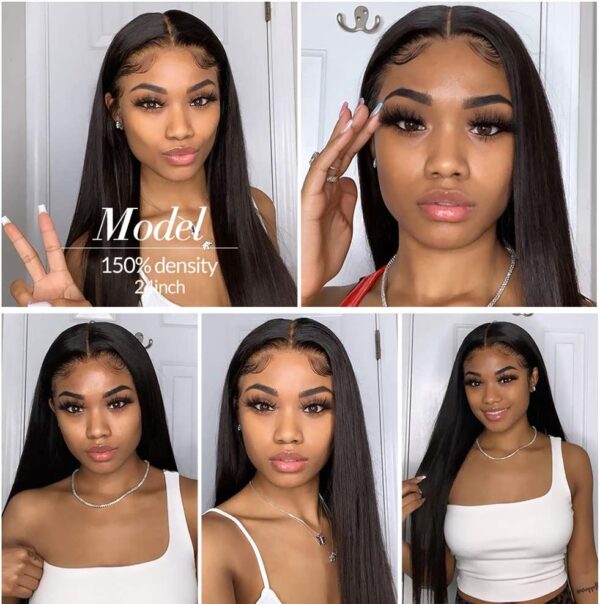 ITODAY 30 Inch Straight Long Lace Front Wigs Human Hair Pre Plucked with Baby Hair Glueless 150% Density 13x4 HD Lace Frontal Human Hair Wigs for Black Women Natural Hairline (30 Inch, 13×4 Straight Wig) - Image 5