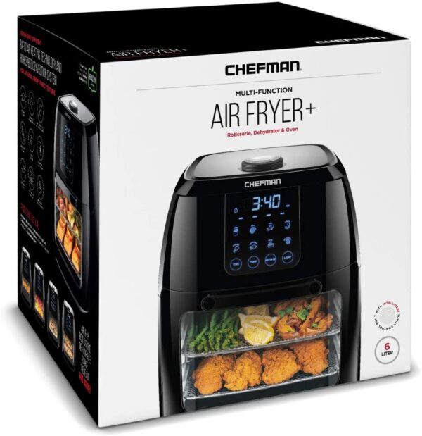 Chefman 6.3 Quart Digital Air Fryer+ Rotisserie, Dehydrator, Convection Oven, 8 Touch Screen Presets Fry, Roast, Dehydrate & Bake, BPA-Free, Auto - Image 2