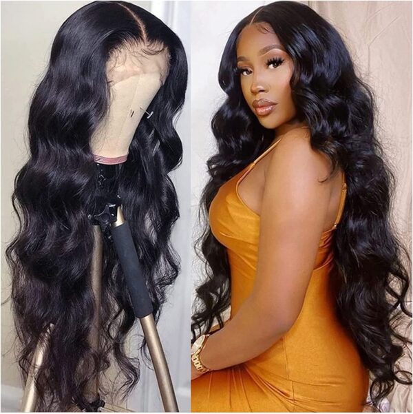 ANIUXIAOGE Body Wave Lace Front Wigs Human Hair Pre Plucked 13×6 HD Transparent Lace Frontal Wig with Baby Hair Brazilian Body Wave Wig for Black Women, Natural Hairline (Size : 40inch)