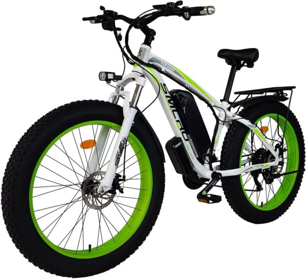 SMLRO Electric Bike E-Bike Fat Tire Electric Bicycle 26" 4.0 Adults Ebike 1000W Removable 48V/13AH Battery Shimano 21-Speed Shifting for Trail Riding/Excursion/Commute UL and GCC Certified