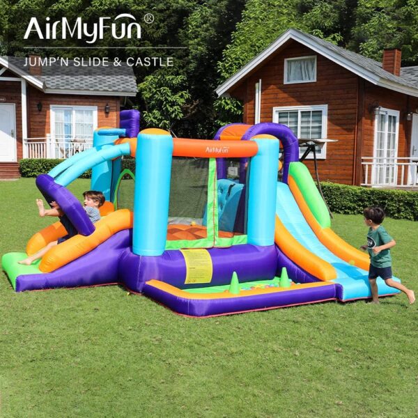 AirMyFun Inflatable Bounce House,Play House with Ball Pit,Inflatable Kids Slide with Air Blower,Jumping Bouncing House with Carry Bag - Image 2