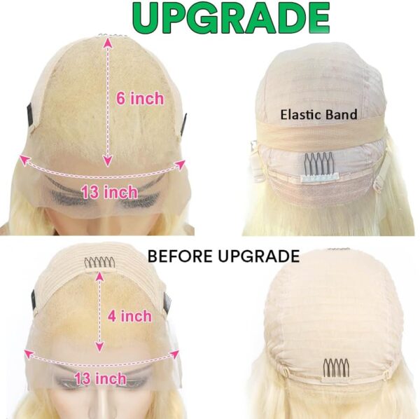 613 Lace Front Wig Human Hair 13x6 Transparent Lace Straight Blonde Lace Front Wigs Human Hair 613 HD Lace Frontal Wig 150% Density Pre Plucked with Baby Hair Blonde Wig Human Hair 26 Inch - Image 4