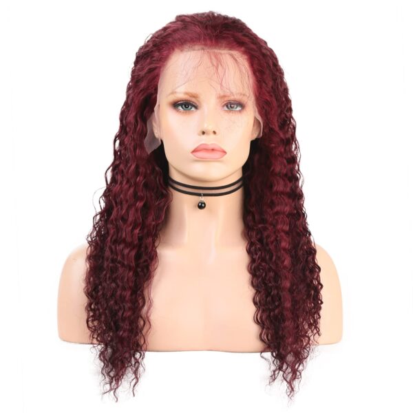 13x6 99J Burgundy Lace Front Wigs Human Hair Pre Plucked Curly HD Lace Front Wigs Glueless 150% Density Brazilian Human Virgin Hair Deep Wave Wigs for Black Women with Baby Hair (99j, 20 Inch) - Image 7