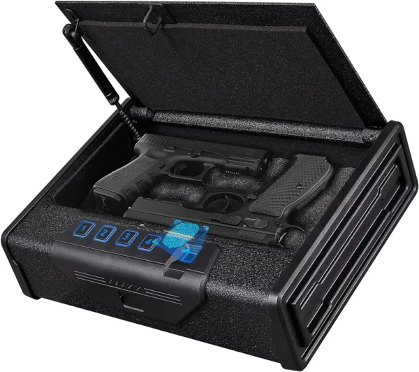 KAER Biometric Gun Safes for Pistols, Quick Access Biometric Fingerprint Safe with Mute Function,