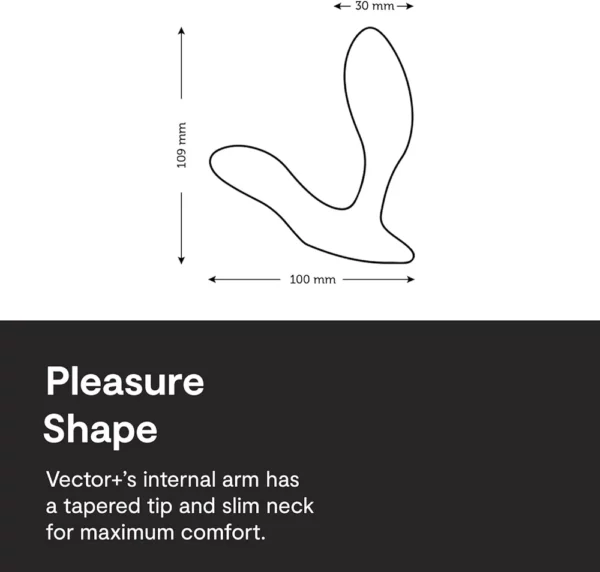 We-Vibe Vector + Vibrating Butt Plug - Male Prostate and Perineum Massager Toy - Remote Anal Toy for Men Couples - App & Remote Controlled - Flexible - Silicone Sex Toys for Adults - Charcoal Black - Image 7