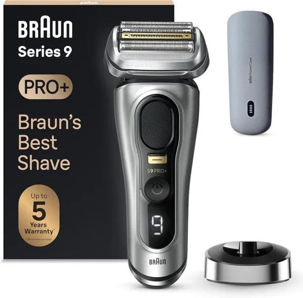 Braun Series 9 PRO+ Electric Shaver for Men, 5 Pro Shave Elements & Precision Long Hair ProTrimmer, PowerCase, 9527s, Silver, Rated Which Best Buy