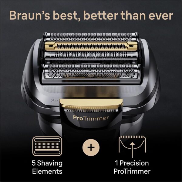 Braun Series 9 PRO+ Electric Shaver for Men, 5 Pro Shave Elements & Precision Long Hair ProTrimmer, PowerCase, 9527s, Silver, Rated Which Best Buy - Image 5