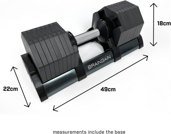 BRAINGAIN 16-in-1 32kg Octagon Adjustable Dumbbells PAIR Weight Set Affordable Dumbbells Adjustable Weights Space Saver Dumbbells for Home 2x 32KG (64kg total) - Image 8