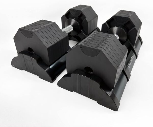 BRAINGAIN 16-in-1 32kg Octagon Adjustable Dumbbells PAIR Weight Set Affordable Dumbbells Adjustable Weights Space Saver Dumbbells for Home 2x 32KG (64kg total) - Image 2