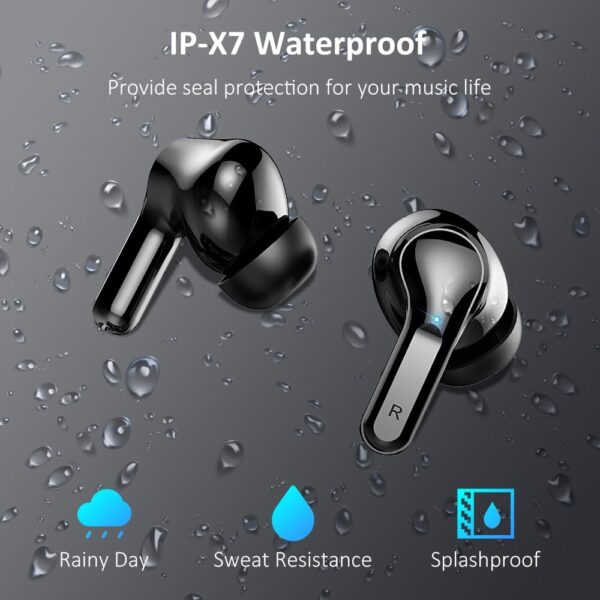 Wireless Earbud, Bluetooth Headphones 5.3 NEW 40H Ear Buds Bass Stereo Earphones Noise Cancelling Earbud with 4 ENC Mic in-Ear Bluetooth Earbud USB-C LED Display IP7 Waterproof Sport for Android iOS - Image 2