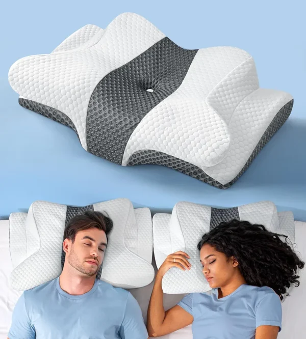 Sleep Doctor Approved Cervical Neck Pillow for Sleeping, Ergonomic Contour Side Sleeper Pillows for Adults, Cooling Orthopedic Pillow for Pain Relief Support, Memory Foam Pillows Back Stomach Sleepers