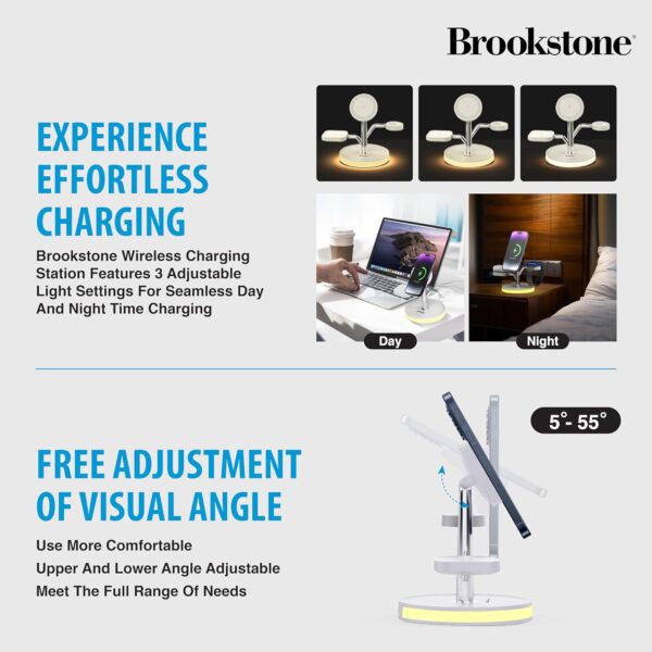 Brookstone 3 in 1 Wireless Charging Station Compatible with MagSafe Charger for Apple Fast Wireless Charger Stand for iPhone 15,14,13,12 Pro Max Series, iWatch Series, Airpods 3, 2, Pro - Image 6