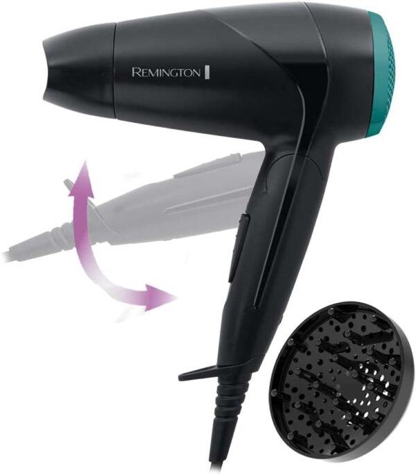 Hair Dryer [Ultra Compact, Lightweight & Powerful] On The Go (2000W, 2 Temperatures Per Speed, Universal Voltage, Hub, Diffuser) Travel Hair Dryer D1500 - Image 3