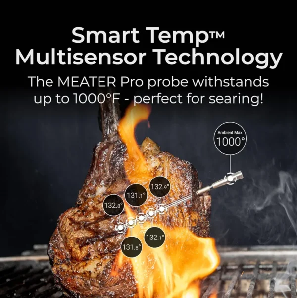 MEATER Pro XL Wireless Smart Meat Thermometer - 4 Multi-Sensor Probes, Bluetooth & WiFi, 1000°F Heat Resistance, Certified Accuracy for BBQ, Oven, Grill, Smoker, Air Fryer, Deep Fryer, Sous Vide - Image 5