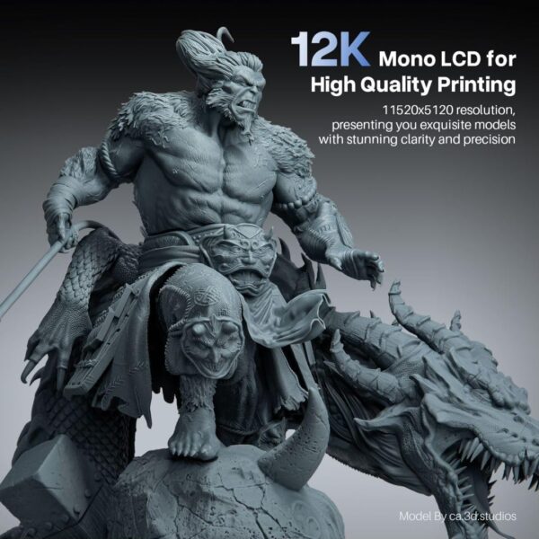 ELEGOO Saturn 4 Resin 3D Printer, 10" 12K HD Mono LCD, Smart Automatic Leveling, AI Print Monitoring, Large Printing Volume 8.62 x 4.84 x 8.66 inches - Image 7