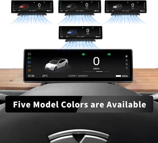 Head up display for Tesla model y/3 carplay android auto instrument cluster, Front camera, 8.8"Ultra Thin screen, No block AC-Vent, Auto Pilot Nag, Blind spot warning, OTA online, Sync-Info - Image 2