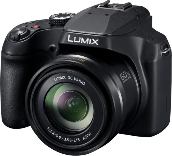 Panasonic LUMIX FZ80D Compact Camera with 20-1200mm Zoom Lens, Point and Shoot Digital Camera with 4K Video/Photo Recording and Power Optical Image Stabilizer - DC-FZ80D